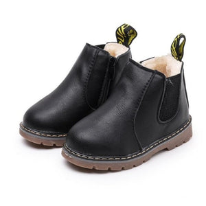 Russian Children Fashion Boots Winter Wool Teen Girls Chelsea Boot With Zip Big Boys Snow Boots PU Leather Sneakers Baby Kids