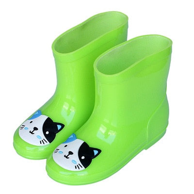 New Children Rain Shoes PVC Mid-Calf Baby Rainboots Kids Rubber Shoes Boys Girls Waterproof Anti-Slippery Water boots 043