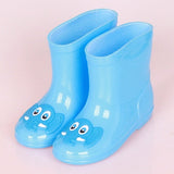 New Children Rain Shoes PVC Mid-Calf Baby Rainboots Kids Rubber Shoes Boys Girls Waterproof Anti-Slippery Water boots 043