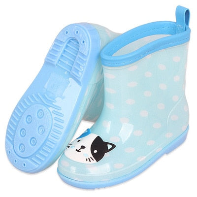 New Children Rain Shoes PVC Mid-Calf Baby Rainboots Kids Rubber Shoes Boys Girls Waterproof Anti-Slippery Water boots 043