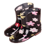 New Children Rain Shoes PVC Mid-Calf Baby Rainboots Kids Rubber Shoes Boys Girls Waterproof Anti-Slippery Water boots 043