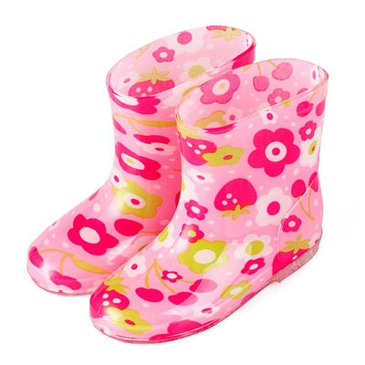 New Children Rain Shoes PVC Mid-Calf Baby Rainboots Kids Rubber Shoes Boys Girls Waterproof Anti-Slippery Water boots 043