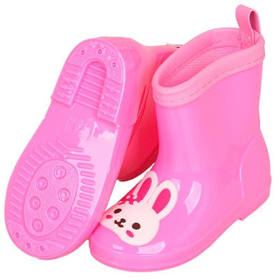 New Children Rain Shoes PVC Mid-Calf Baby Rainboots Kids Rubber Shoes Boys Girls Waterproof Anti-Slippery Water boots 043