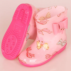 New Children Rain Shoes PVC Mid-Calf Baby Rainboots Kids Rubber Shoes Boys Girls Waterproof Anti-Slippery Water boots 043