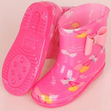 New Children Rain Shoes PVC Mid-Calf Baby Rainboots Kids Rubber Shoes Boys Girls Waterproof Anti-Slippery Water boots 043