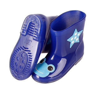 New Children Rain Shoes PVC Mid-Calf Baby Rainboots Kids Rubber Shoes Boys Girls Waterproof Anti-Slippery Water boots 043