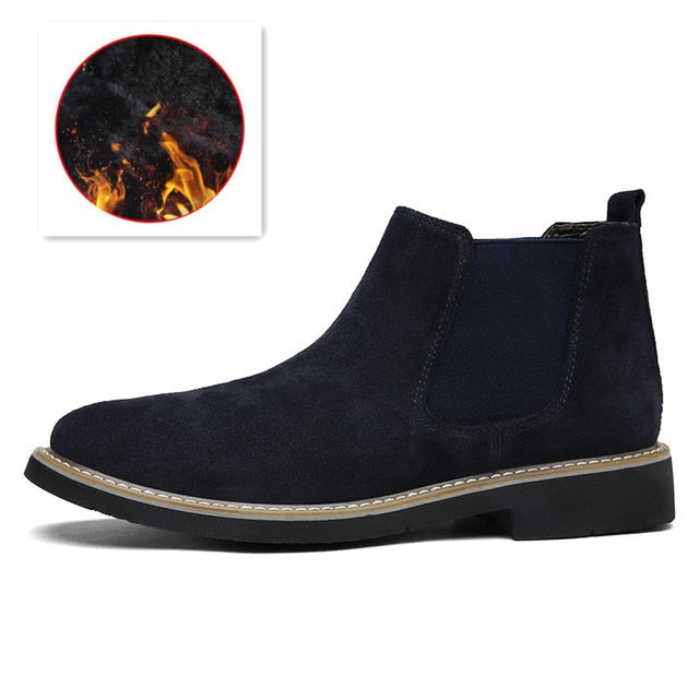 Mens Boots Men Chelsea Boots Ankle Boots Plus Velvet High-top Martin Boots Outdoor Walking Shoes Wear Resistant Casual Shoes