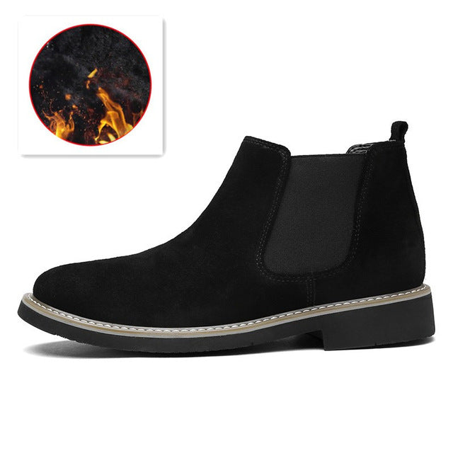 Mens Boots Men Chelsea Boots Ankle Boots Plus Velvet High-top Martin Boots Outdoor Walking Shoes Wear Resistant Casual Shoes