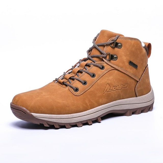 Men Hiking Shoes Waterproof Leather Shoes Climbing & Fishing Shoes New Popular Outdoor Shoes Man High Top Winter Boots Large