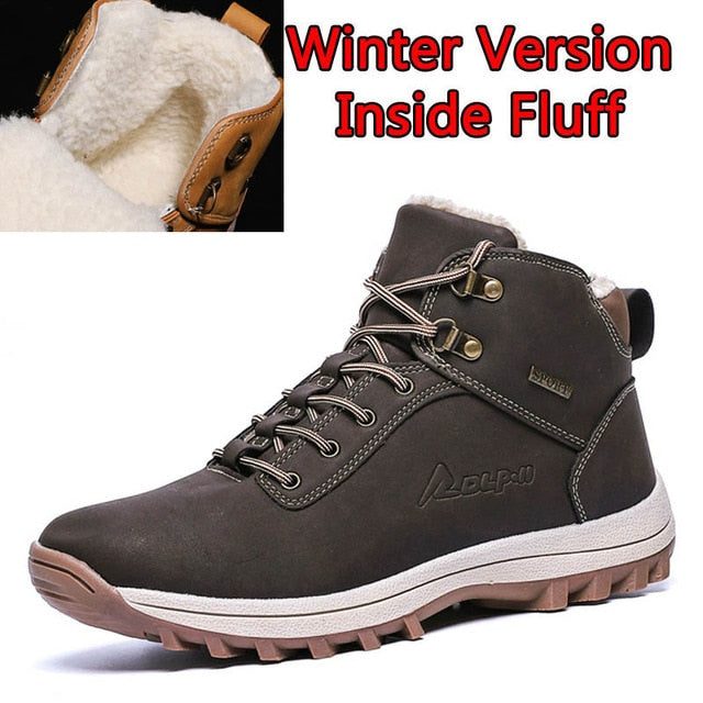 SURGUT  2019 Fashion Winter Snow Boots For Men Male Casual Shoes Adult Quality Rubber High Top Super Warm Plush Warm Ankle Boots