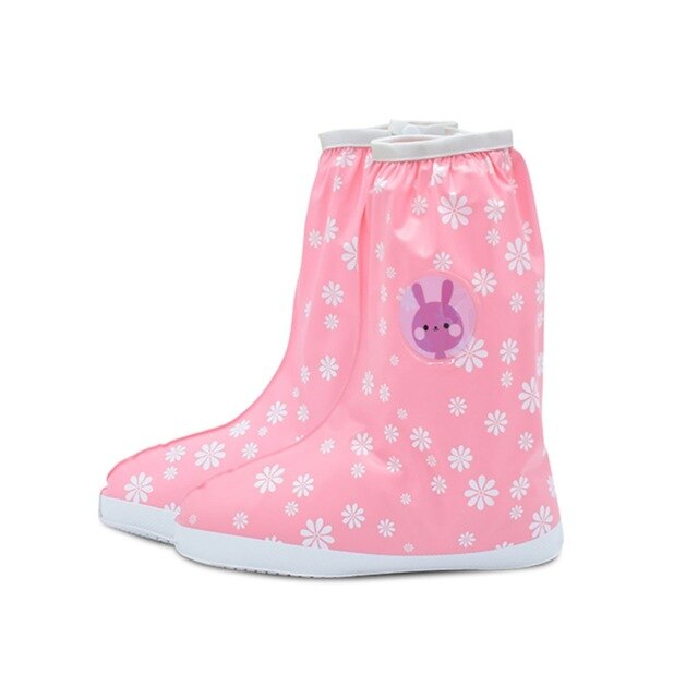 Baby Kid Children Rain Shoes Cover Cute Waterproof Boots Slip-Resistant Overshoes Reusable