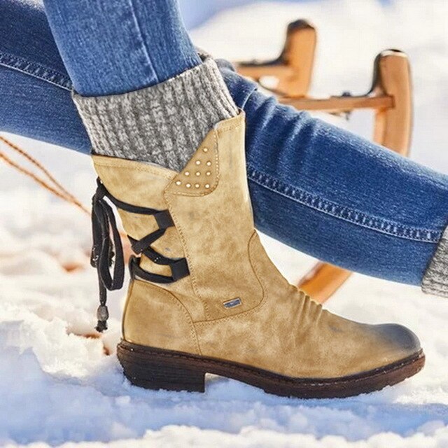 2019 Hot New Autumn Early Winter Shoes Women Flat Heel Boots Fashion Knitting Patchwork Women's Boots Woman Short Botas