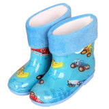 cartoon children's rain boots anti-skid plus velvet for girl and boy infant boots rubber shoes small kids water shoes