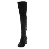 Square High Heels Slim Boots Female Over The Knee Boots Women Motorcycle Boot Plus Size Women's Thigh High Boots Shoes Woman